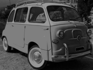 Year 1965 the Fiat 600 Multipla was the first car of the GS Olmo Perugia.