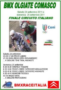 STAGIONE 2011 - 24.09.2011 Finale Circuito Italiano BMX 2011 Olgiate Comasco