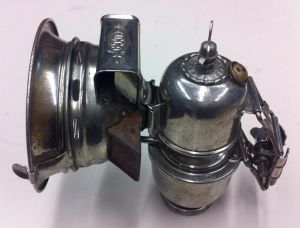 Vintage acetylene bicycle light from the early 1900s