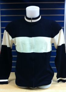 Vintage post-race wool cycling shirt with long sleeves and full zip