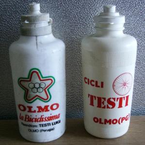 Vintage bike water bottle from the Testicicli shop from 1968 and 1972