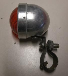 Vintage rear light for bicycle with aluminum band from the 40s/50s