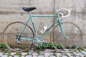. Vintage Bianchi racing bicycle from 1978 with Campagnolo Gran Sport gears